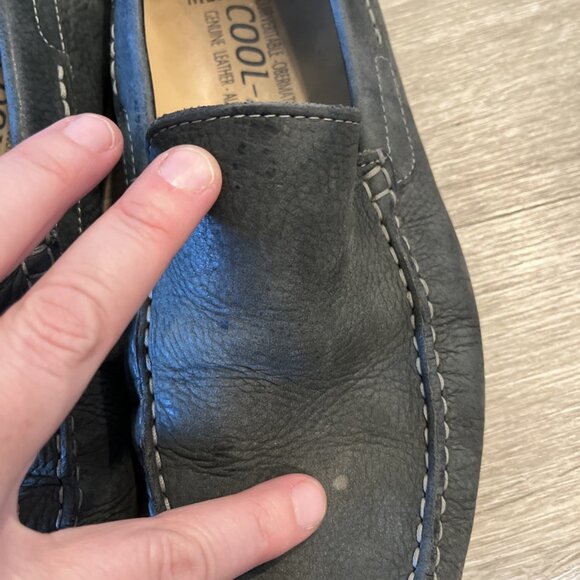 Mephisto Shoes Mens 9.5 Gray Leather Cool-Air Moccasin Loafers Comfort Casual - Picture 2 of 9